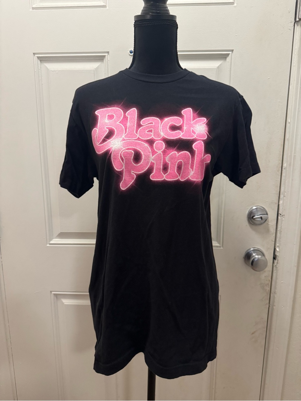 Black Pink Graphic Tee - Black with Pink Logo